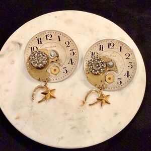 Vintage Steampunk Clock Earrings